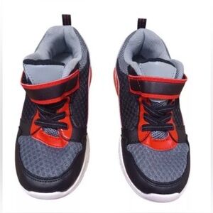 Athletic Boys shoes, size 3 US, with lights, easy to use